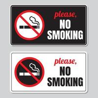blanco y negro por favor señal de no fumar vector