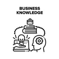 Business Knowledge Study Vector Black Illustration