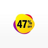 47 discount, Sales Vector badges for Labels, , Stickers, Banners, Tags, Web Stickers, New offer. Discount origami sign banner.