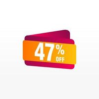 47 discount, Sales Vector badges for Labels, , Stickers, Banners, Tags, Web Stickers, New offer. Discount origami sign banner.