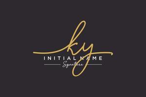 Initial KY signature logo template vector. Hand drawn Calligraphy lettering Vector illustration.