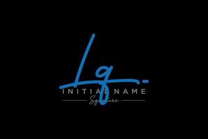 Initial LQ signature logo template vector. Hand drawn Calligraphy lettering Vector illustration.