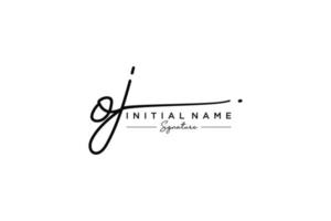 Initial OJ signature logo template vector. Hand drawn Calligraphy lettering Vector illustration.