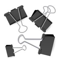 Small Binder Clips Vector Isolated