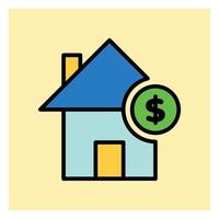 Value Real Estate Filled Icon vector