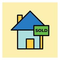 Sold Real Estate Filled Icon vector