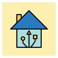 Smart Building Real Estate Filled Icon vector