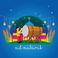 plantilla de redes sociales eid mubarak vector