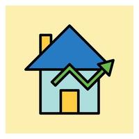Increase Value Real Estate Filled Icon vector