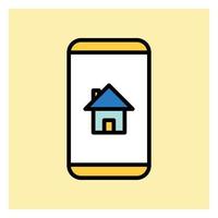 Online Real Estate Filled Icon vector