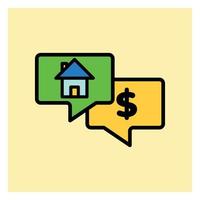 Negotiation Real Estate Filled Icon vector