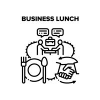 Business Lunch Vector Black Illustration