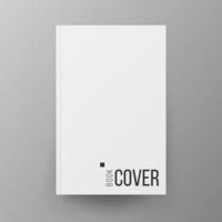 Blank Book Cover White Vector. Realistic Illustration Isolated On Gray Background. Clean White Mock Up Template For Design vector