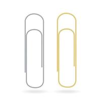 Small Binder Clips Vector Isolated On White. Realistic Paper Clip Set