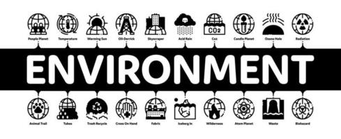 Environmental Problems Minimal Infographic Banner Vector