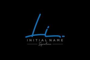 Initial LI signature logo template vector. Hand drawn Calligraphy lettering Vector illustration.