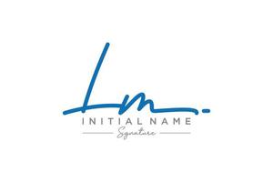 Initial LM signature logo template vector. Hand drawn Calligraphy lettering Vector illustration.