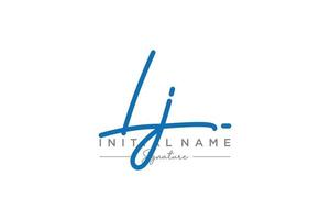 Initial LJ signature logo template vector. Hand drawn Calligraphy lettering Vector illustration.