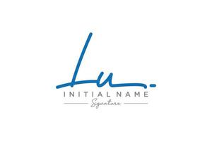 Initial LU signature logo template vector. Hand drawn Calligraphy lettering Vector illustration.