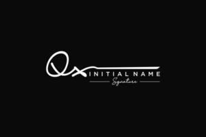 Initial QX signature logo template vector. Hand drawn Calligraphy lettering Vector illustration.