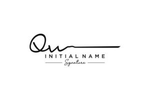 Initial QW signature logo template vector. Hand drawn Calligraphy lettering Vector illustration.