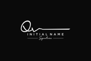 Initial QV signature logo template vector. Hand drawn Calligraphy lettering Vector illustration.