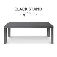 Black Table, Stand Vector. 3D Stand Template For Object Presentation. Realistic Vector Illustration.