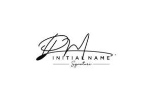 Initial PM signature logo template vector. Hand drawn Calligraphy lettering Vector illustration.