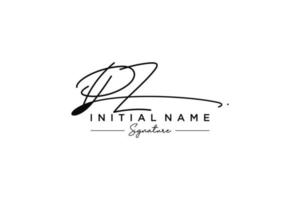 Initial PZ signature logo template vector. Hand drawn Calligraphy lettering Vector illustration.