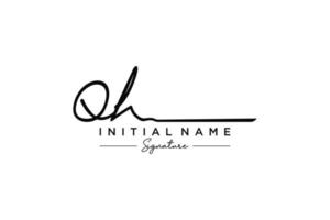 Initial QH signature logo template vector. Hand drawn Calligraphy lettering Vector illustration.