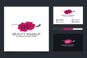 Initial AV Feminine logo collections and business card templat Premium Vector