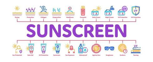 Sunscreen Minimal Infographic Banner Vector