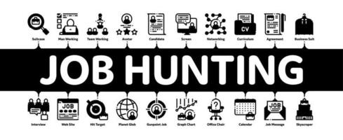 Job Hunting Minimal Infographic Banner Vector