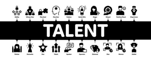 Human Talent Minimal Infographic Banner Vector