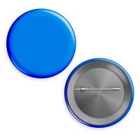 Blank Blue Badge Vector. Circle Button Badge Set Front, Back Side. vector