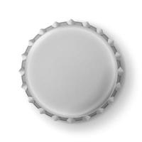 Beer Cap Vector. Metallic Bottle Cap Isolated On White Background. Empty Mock Up vector