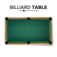 Billiard Table Vector. Classic Green Pool Table. Top View. Isolated Illustration vector