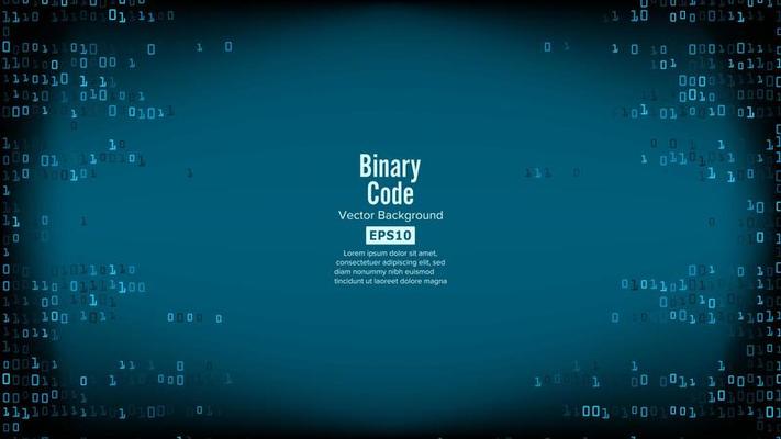 Binary Code Background Vector. High-Tech Matrix Background With Digits