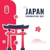 Japan National Foundation Day Background With Elegant Design vector