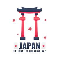 Japan National Foundation Day Background With Elegant Design vector