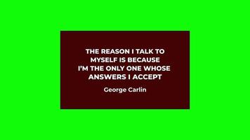 George Carlin Quote on Green Background. Carlin Motivational Quotes. video