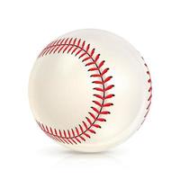 pelota de béisbol de cuero aislada en blanco. pelota base de softbol. pelota de béisbol brillante. pelota deportiva de cuero. ilustración vectorial vector