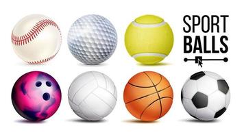 Sport Balls Vector. Realistic. Classic Sport Game, Fitness Symbol Symbol Equipment. Isolated On White Background Illustration vector