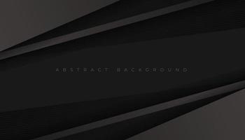 Abstract Black Background with Geometric Dark Gray Paper Layers, Diagonal Stripes Decoration. Minimal Design vector