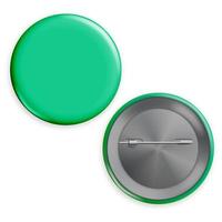 vector de insignia verde en blanco. ilustración realista. pin de botón de círculo vacío. aislado.