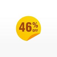 46 discount, Sales Vector badges for Labels, , Stickers, Banners, Tags, Web Stickers, New offer. Discount origami sign banner.