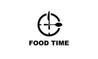 plantilla de diseño de logotipo de tiempo de comida, símbolo sobre fondo blanco, ilustración vectorial vector