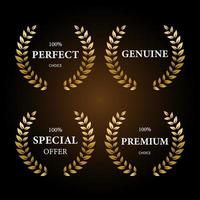 Premium quality golden laurel wreath, set. vector illustration