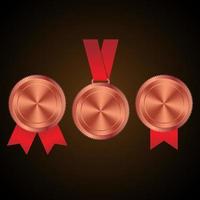 Award medal 3d realistic vector color illustration. vector illustration