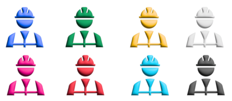 conjunto de iconos 3d de fontanero, elementos gráficos de símbolos coloridos png